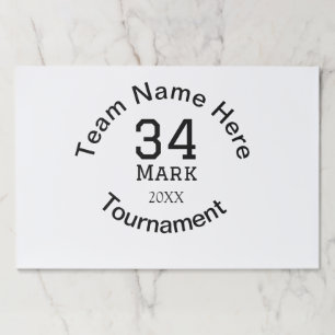 Team name here add name tournament year text paper pad