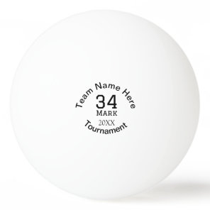 Team name here add name tournament year text ping pong ball