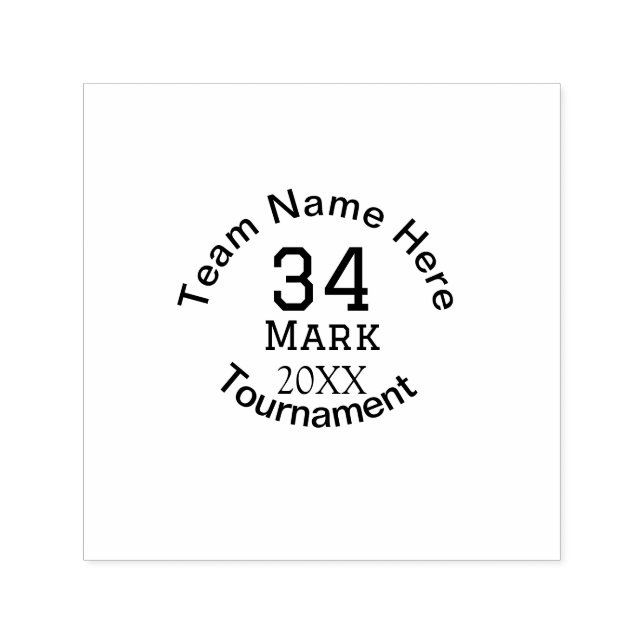 Team name here add name tournament year text self-inking stamp (Design)