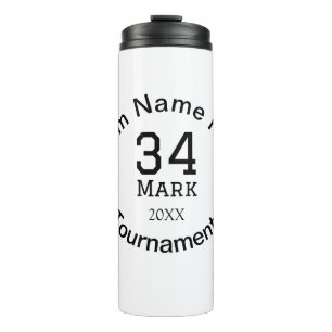 Team name here add name tournament year text thermal tumbler