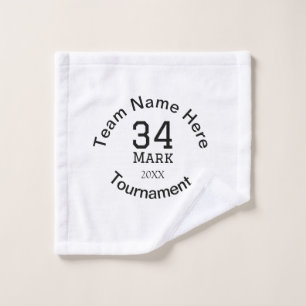 Team name here add name tournament year text wash cloth