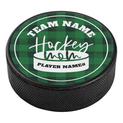 Team Name Hockey Mom Custom Hockey Puck