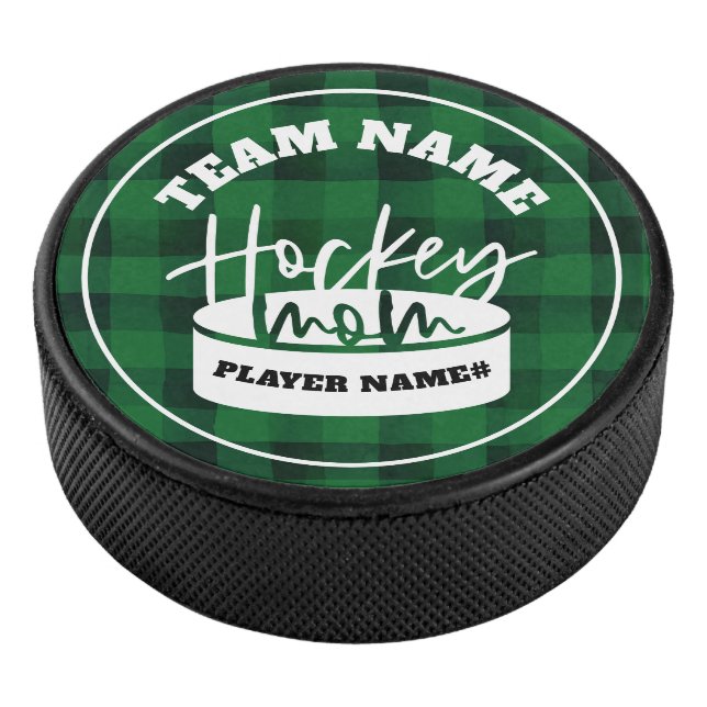 Team Name Hockey Mom Custom Hockey Puck (3/4)