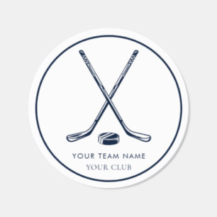 Team Name Ice Hockey Club Giveaway Custom Classic Round Sticker