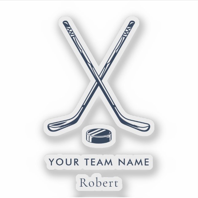 Team Name Ice Hockey Players Custom Sticker (Front)