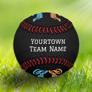 Team Name Number Monogrammed Modern Stylish Baseball