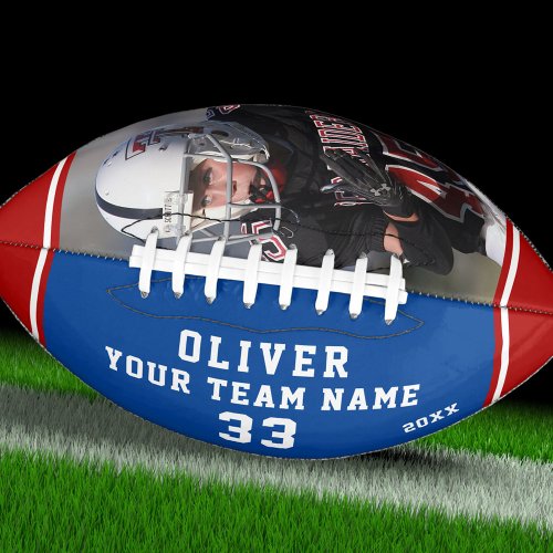 Team Name Player Number Blue Red Stripe Photo Football