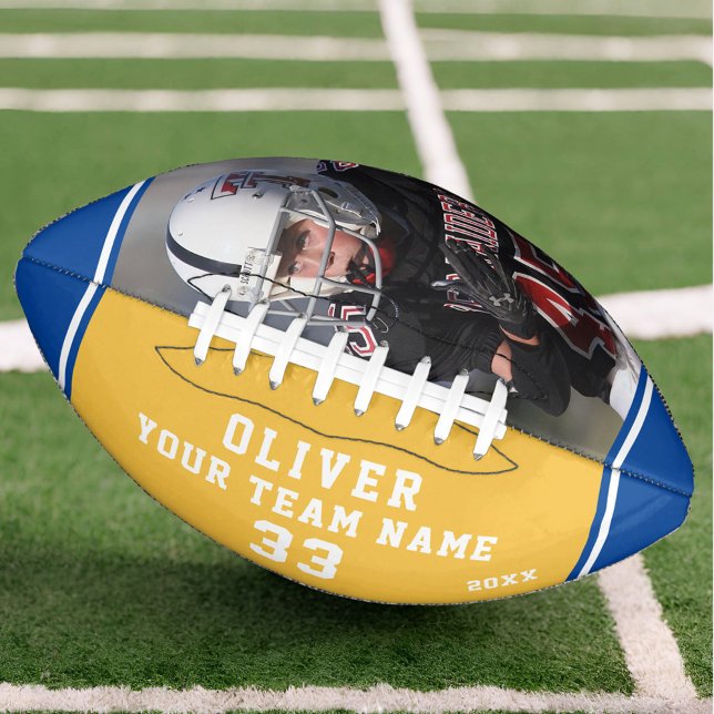 Team Name Player Number Yellow Blue Stripe Photo Football (Creator Uploaded)