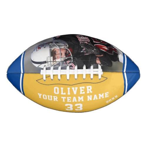 Team Name Player Number Yellow Blue Stripe Photo Football