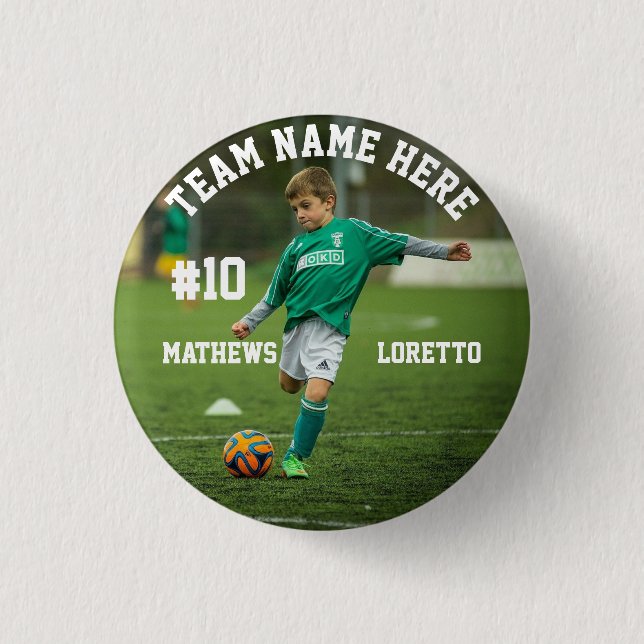 Team Name Player Photo Number & Name Soccer Button (Front)