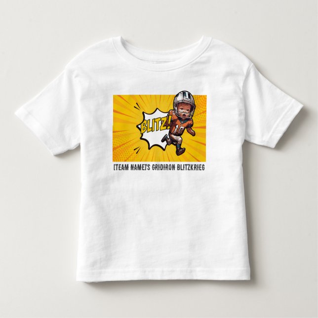 [Team Name]'s Gridiron Blitzkrieg #28 Customizable Toddler T-shirt (Front)