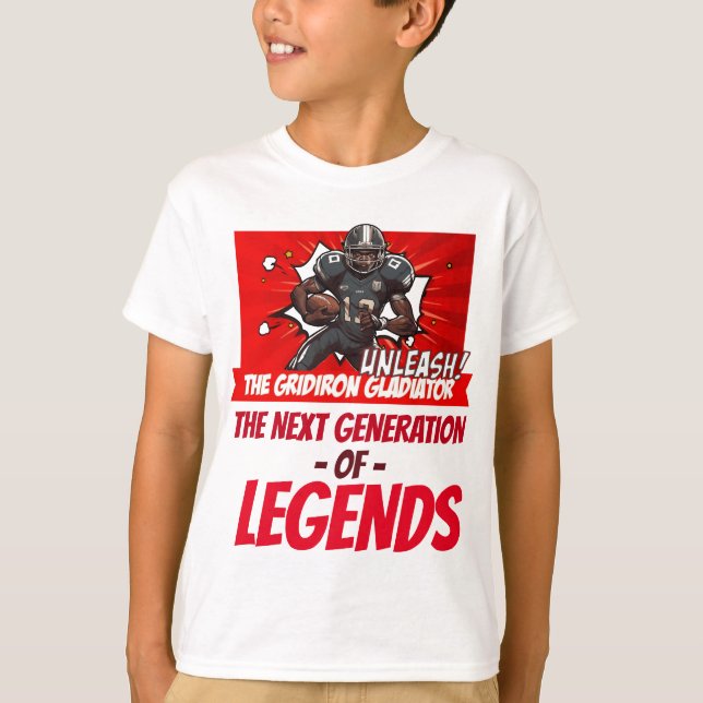 [Team Name]'s Gridiron Gladiator #34 Customizable T-Shirt (Front)