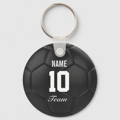 Team Name Soccer Ball Personalized Name Keychain