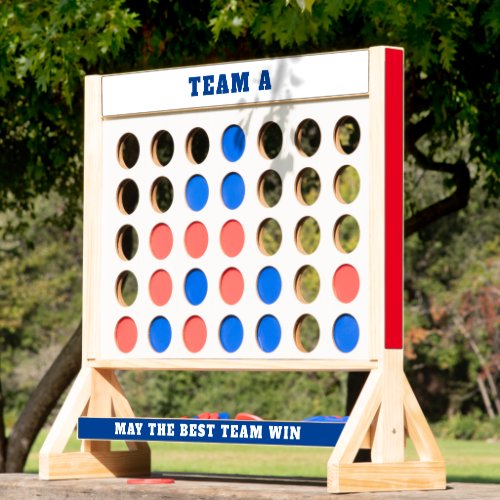 Team Name Text Fun Modern Red White And Blue Fast Four