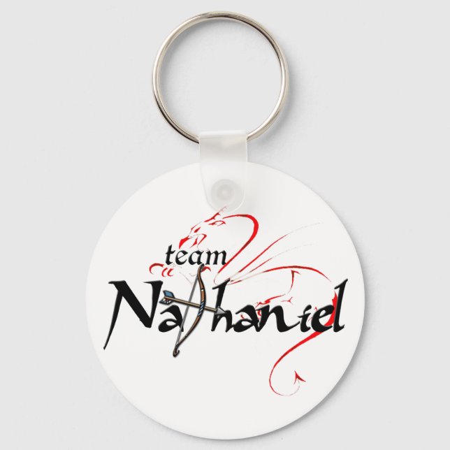 Team NATHANIEL! (light keychain) Keychain (Front)