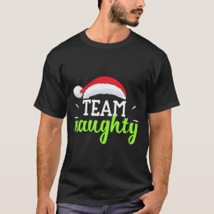 Team Naughty Christmas Couple Matching Team Nice T-Shirt