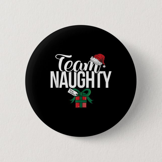 Team Naughty Couple Matching Team Nice  Button (Front)
