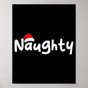 Team Naughty Funny Christmas Couple Matching Team Poster