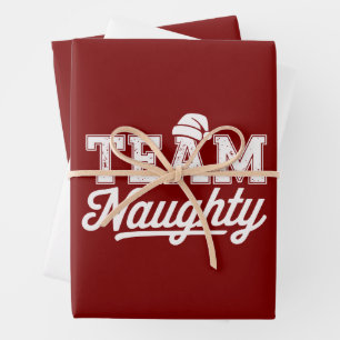 Team Naughty Funny Xmas Party Joke Humor Guys Wrapping Paper Sheets