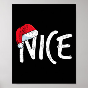 Team Naughty Nice Funny Matching Christmas Couples Poster