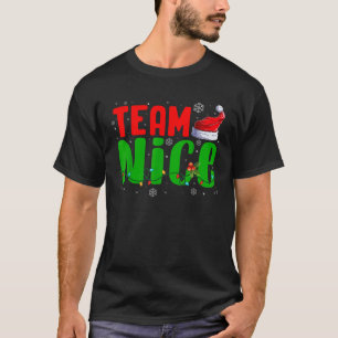 Team Naughty Nice Santa Hat Funny Christmas Matchi T-Shirt