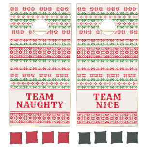 Team Naughty Team Nice Cornhole Set