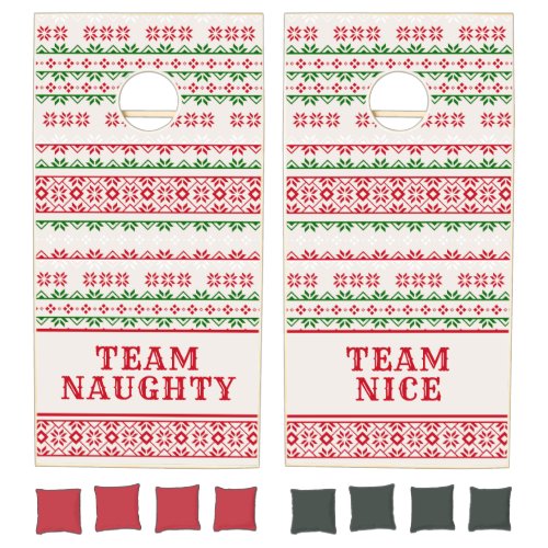 Team Naughty Team Nice Cornhole Set