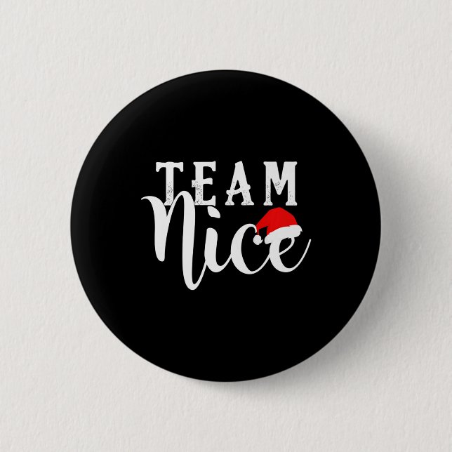 Team Naughty - Team Nice Funny Christmas Couple Ma Button (Front)