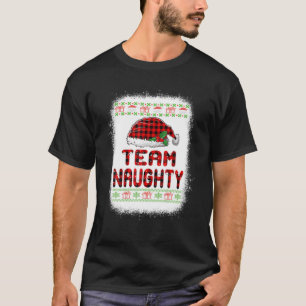 Team Naughty Team Nice Red Santa Hat Merry Christm T-Shirt