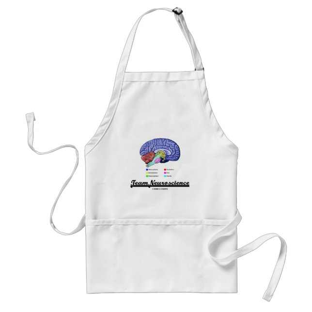 Team Neuroscience (Brain Anatomy Attitude) Adult Apron (Front)