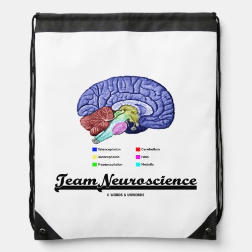 Team Neuroscience Brain Anatomy Attitude Drawstring Bag