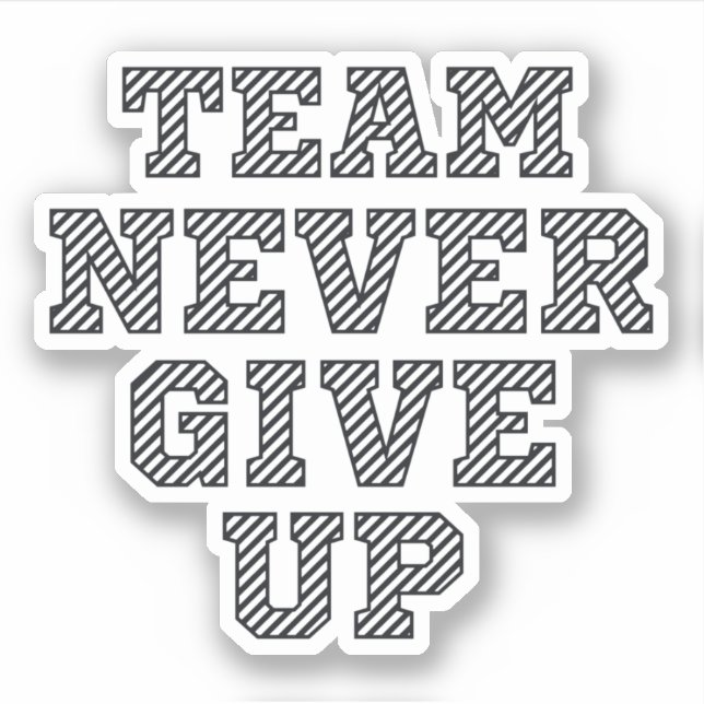 Team never give up sticker (Front)