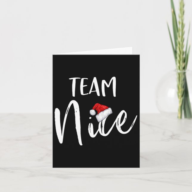 Team Nice Funny Christmas Family Matching Pajamas  Card (Front)