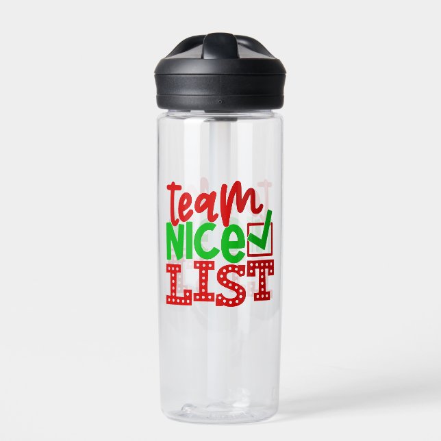 Team Nice List - Christmas Design-56587 Water Bottle (Front)
