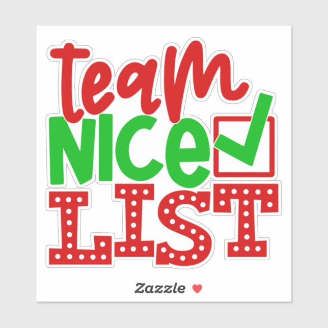 Team Nice List - Christmas Designs-56587 Sticker (Sheet)