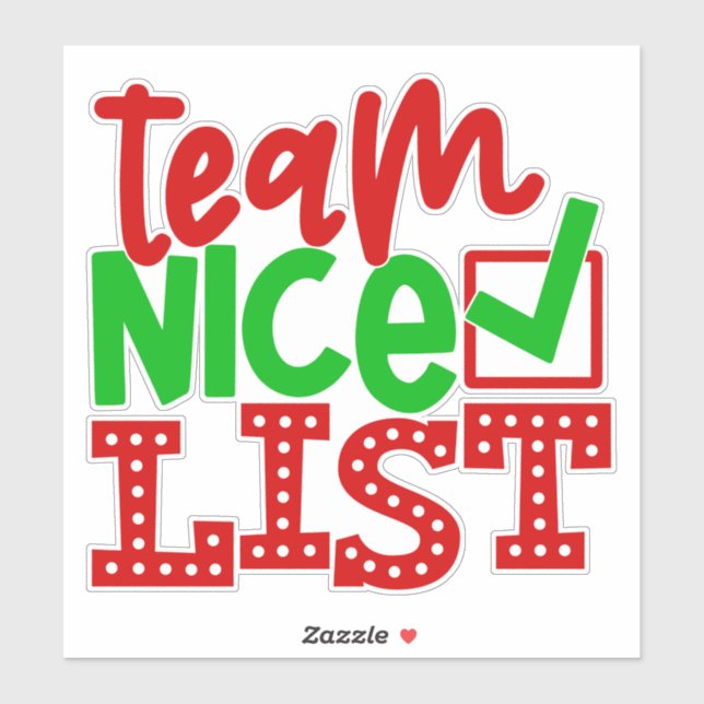 Team Nice List - Christmas Designs-56587 Sticker (Sheet)