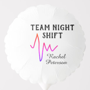 Team night shift nurse doctor medical name heart l balloon