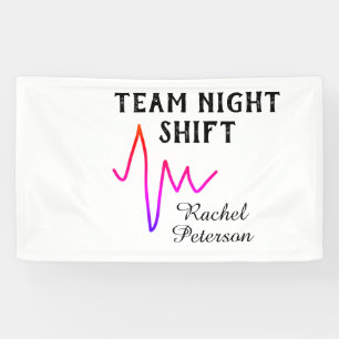 Team night shift nurse doctor medical name heart l banner