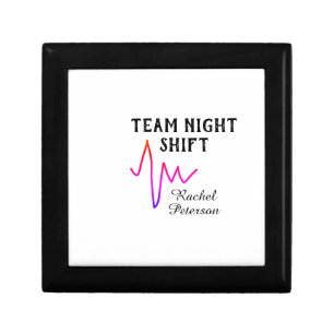 Team night shift nurse doctor medical name heart l gift box