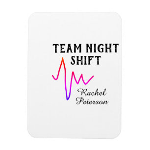 Team night shift nurse doctor medical name heart l magnet