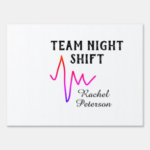 Team night shift nurse doctor medical name heart l sign