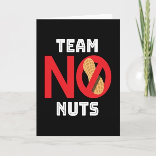 Team No Nuts Nut Nut Allergy Card
