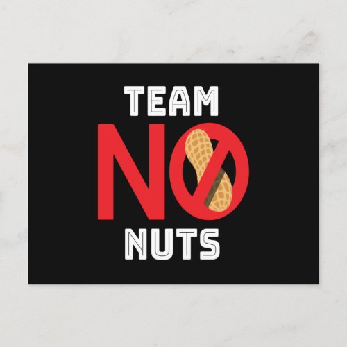 Team No Nuts Nut Nut Allergy Postcard