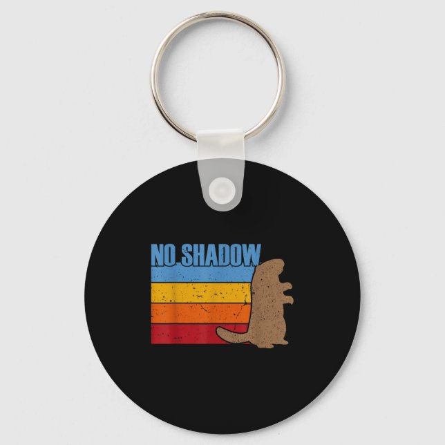 Team No Shadow Groundhog - Vintage Retro Groundhog Keychain (Front)