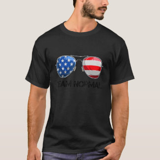 Team Normal Vintage Sunglasses American Us Flag T-Shirt