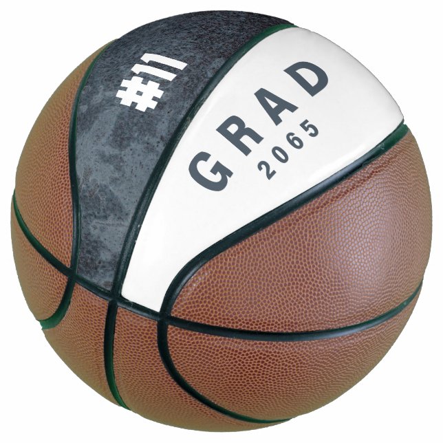 Team Number Custom Graduation Gift Basketball (Angled)