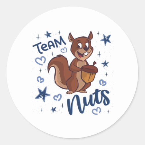 Team Nuts Gender Reveal Party Blue Boy Classic Round Sticker