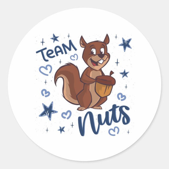 Team Nuts Gender Reveal Party Blue Boy Classic Round Sticker (Front)