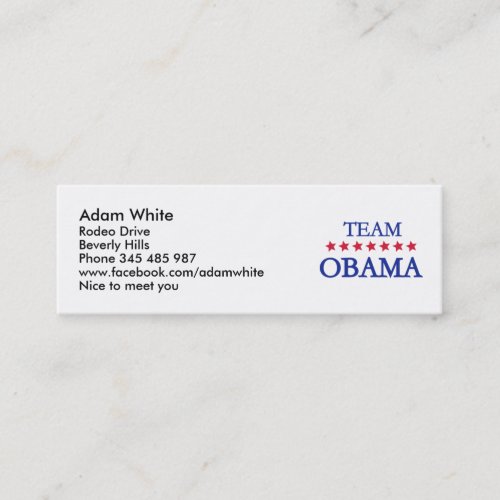 Team Obama 2012 Business Cards