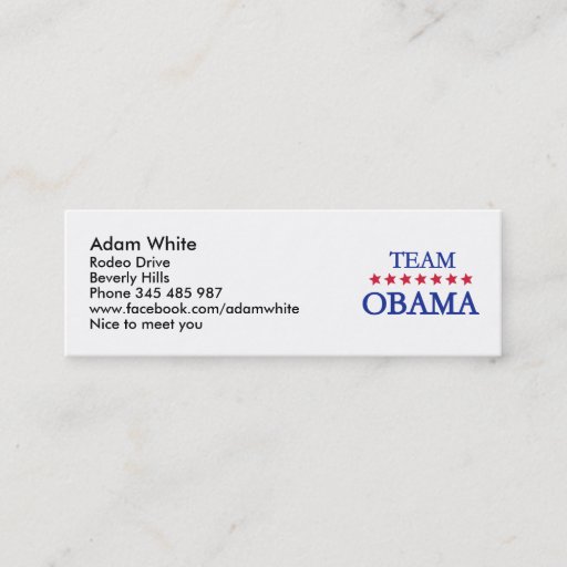 Customizable Team Obama 2012 Business Cards
